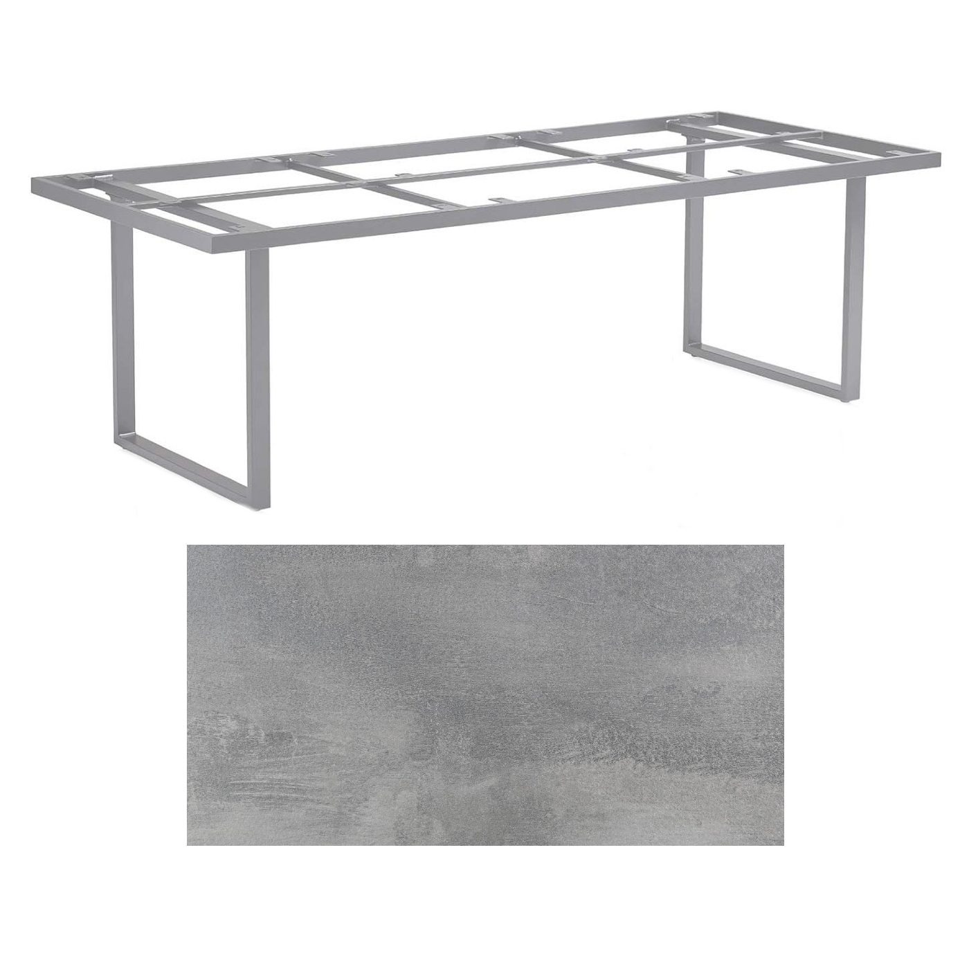 Kettler "Skate" Gartentisch Casual Dining, Gestell Aluminium silber, Tischplatte HPL silber-grau, 220x95 cm, Höhe ca. 68 cm