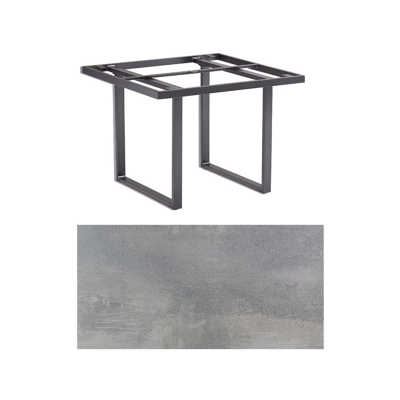 Kettler "Skate" Gartentisch Casual Dining, Gestell Aluminium anthrazit, Tischplatte HPL silber-grau, 95x95 cm, Höhe ca. 68 cm