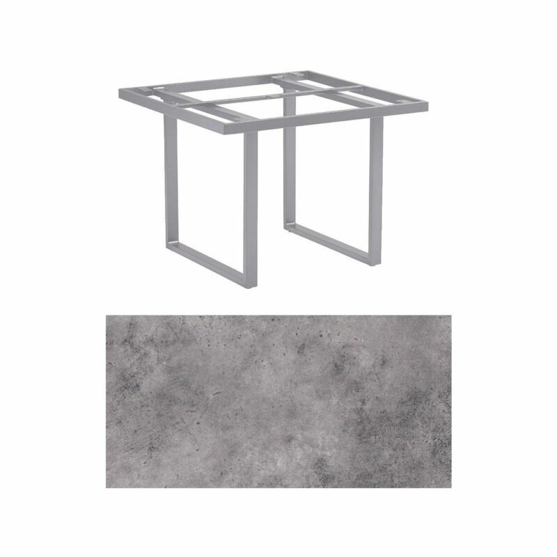Kettler "Skate" Gartentisch Casual Dining, Gestell Aluminium silber, Tischplatte HPL anthrazit, 95x95 cm, Höhe ca. 68 cm