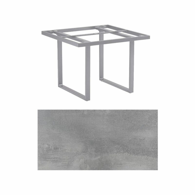Kettler "Skate" Gartentisch Casual Dining, Gestell Aluminium silber, Tischplatte HPL silber-grau, 95x95 cm, Höhe ca. 68 cm