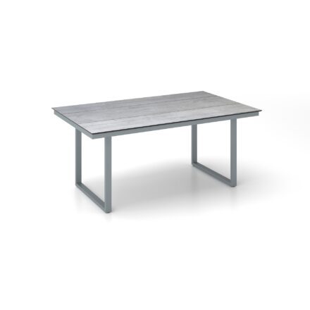 Kettler "Skate" Gartentisch Casual Dining, Gestell Aluminium silber, Tischplatte HPL Grau mit Fräsung, 160x95 cm, Höhe ca. 68 cm