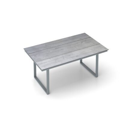 Kettler "Skate" Gartentisch Casual Dining, Gestell Aluminium silber, Tischplatte HPL Grau mit Fräsung, 160x95 cm, Höhe ca. 68 cm