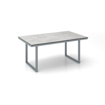 Kettler "Skate" Gartentisch Casual Dining, Gestell Aluminium silber, Tischplatte HPL hellgrau meliert, 160x95 cm, Höhe ca. 68 cm