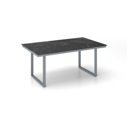 Kettler "Skate" Gartentisch Casual Dining, Gestell Aluminium silber, Tischplatte HPL Marmor grau, 160x95 cm, Höhe ca. 68 cm