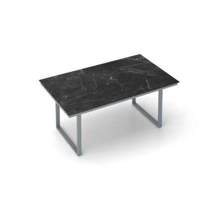 Kettler "Skate" Gartentisch Casual Dining, Gestell Aluminium silber, Tischplatte HPL Marmor grau, 160x95 cm, Höhe ca. 68 cm