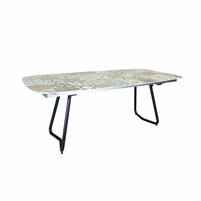 SIT Mobilia "Jura-Delemont" Ausziehtisch, Gestell Aluminium eisengrau, Tischplatte Keramik Azulecho