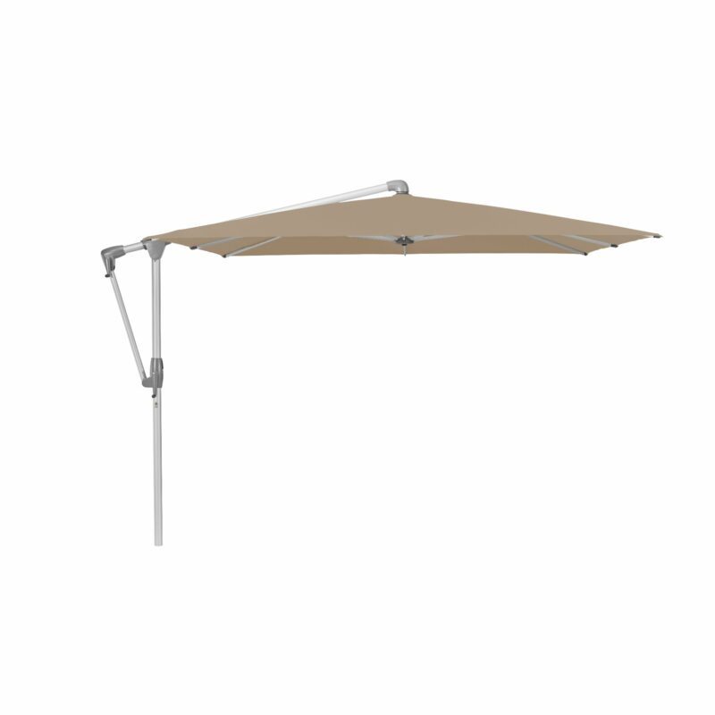 Glatz "SUNWING® Casa", Sonnenschirm, Gestell Aluminium natureloxiert, eckig, Dessin 650 - Camel Melange (© by GLATZ AG, Schweiz)