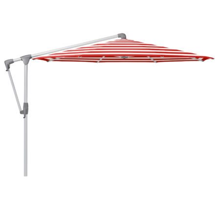 Glatz "SUNWING® Casa", Sonnenschirm, Gestell Aluminium natureloxiert, rund, Dessin 800 - Red Stripe (© by GLATZ AG, Schweiz)