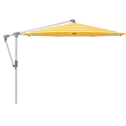 Glatz "SUNWING® Casa", Sonnenschirm, Gestell Aluminium natureloxiert, rund, Dessin 624 - Yellow Stripe (© by GLATZ AG, Schweiz)