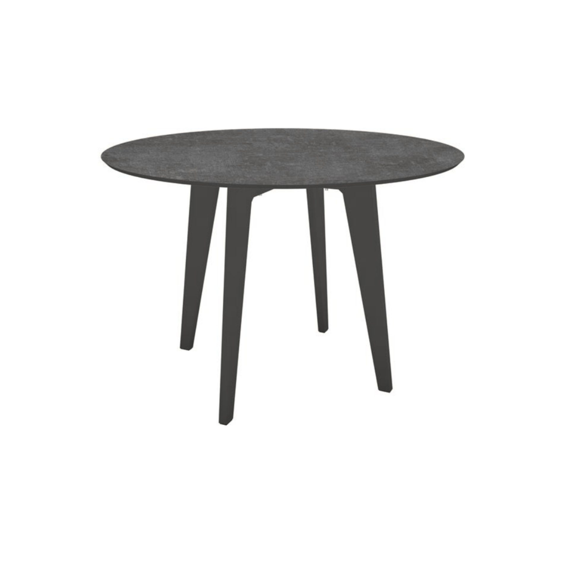 Stern Gartentisch rund 110cm oder 134cm, Aluminium anthrazit, Tischplatte HPL Metallic Grau