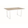 Stern Kufentisch, Gestell Alu weiß, Tischplatte HPL Vintage Shell, Tischgröße: 160x90 cm