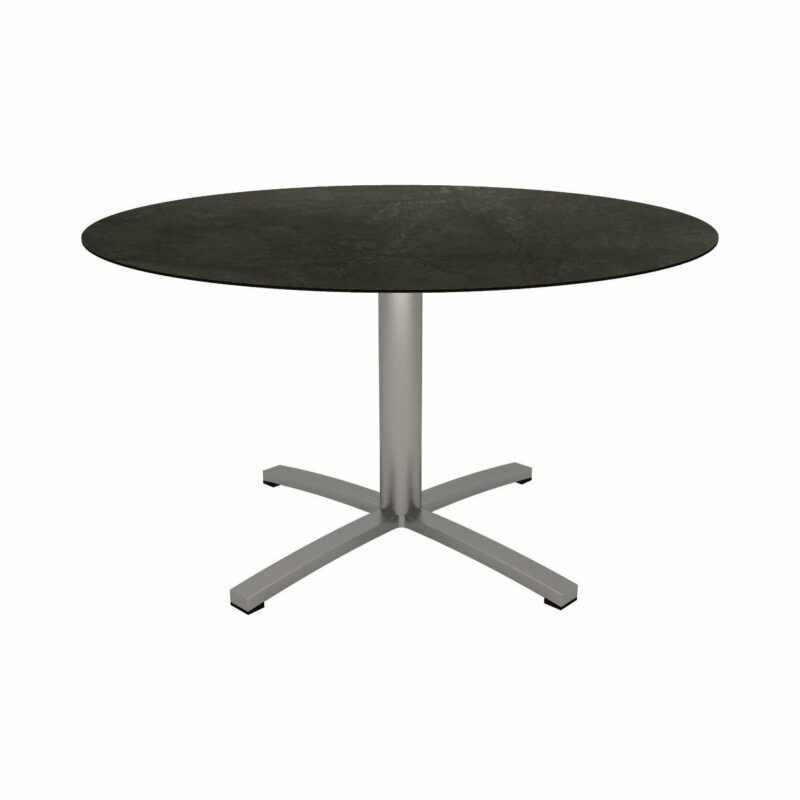 Stern Gartentisch, Gestell Edelstahl, Tischplatte HPL Dark Marble