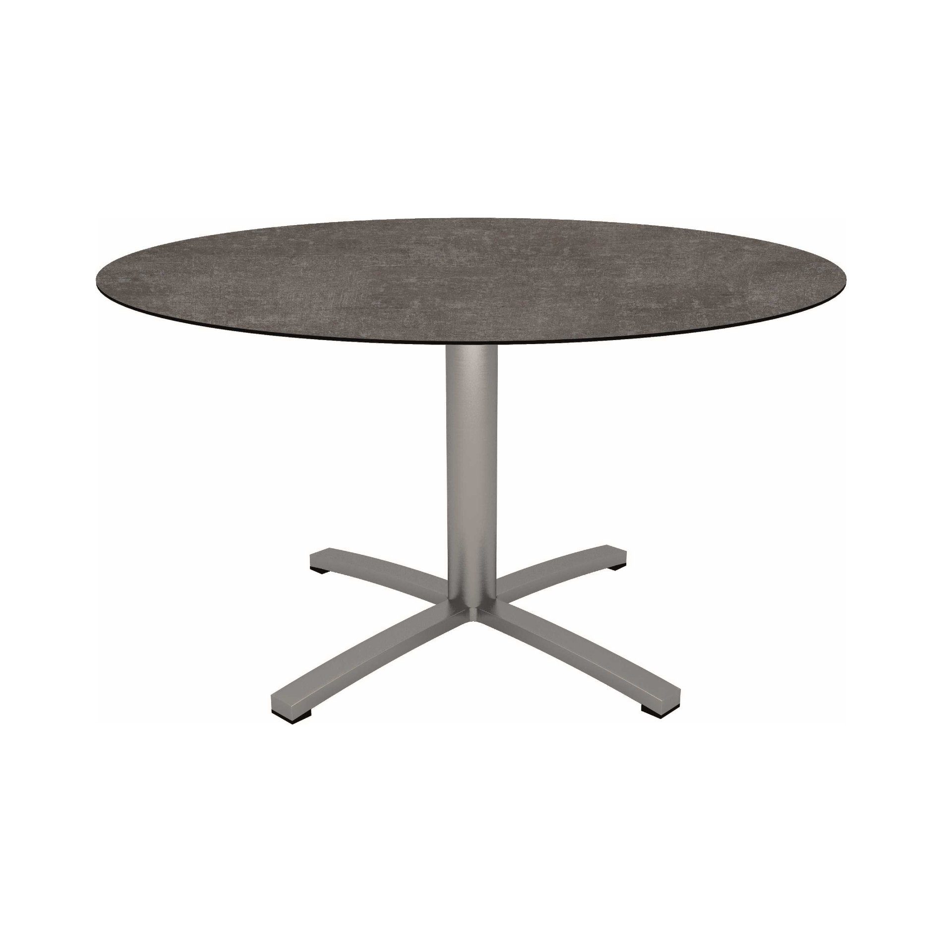 Stern Gartentisch, Gestell Edelstahl, Tischplatte HPL Metallic Grau