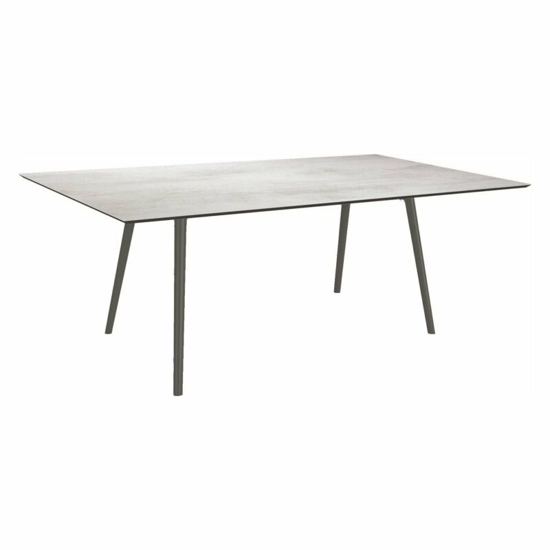 Stern Tisch "Interno", Größe 180x100cm, Alu anthrazit, Rundrohr, Tischplatte HPL Zement hell