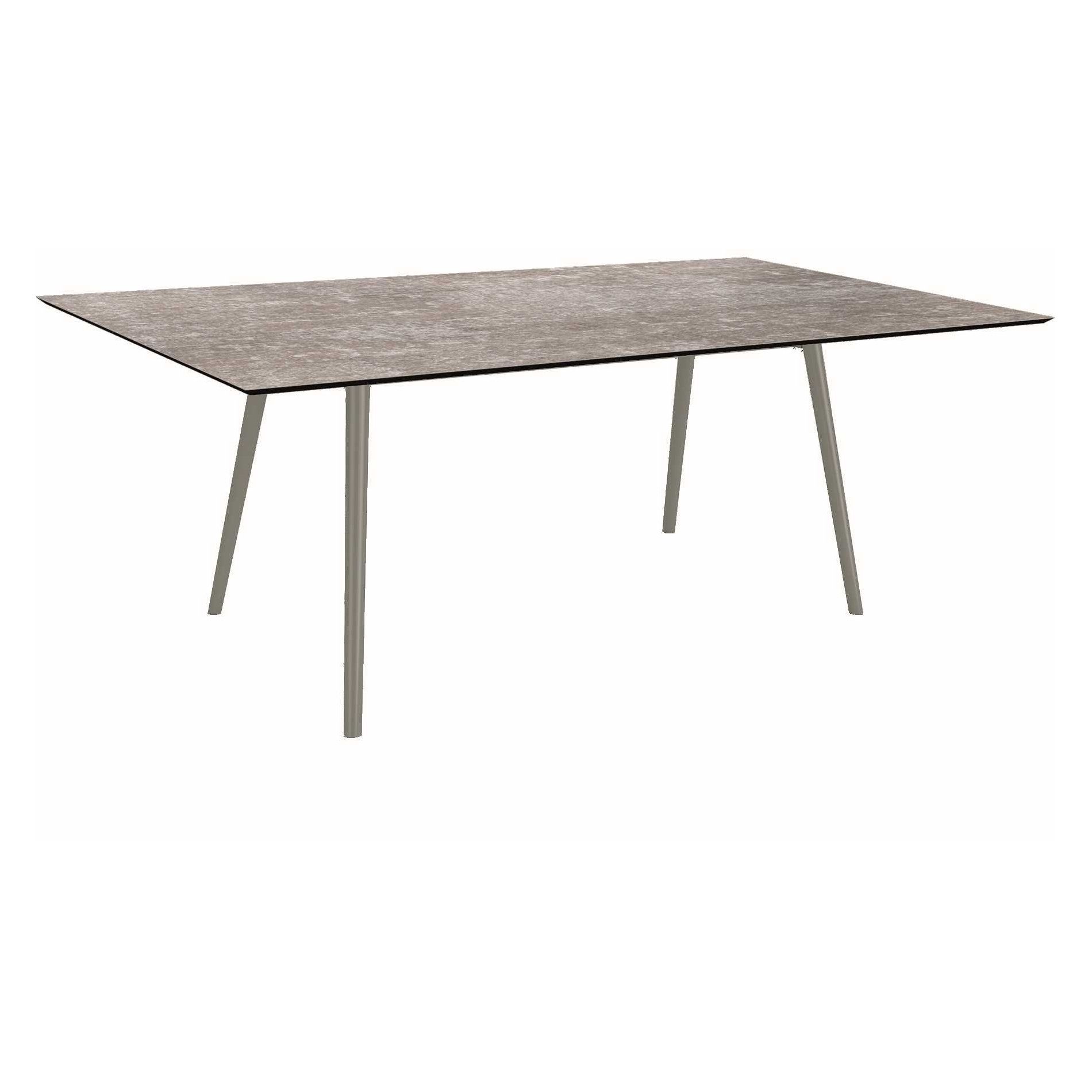 Stern Tisch "Interno", Größe 180x100cm, Alu graphit, Rundrohr, Tischplatte HPL Metallic Grau