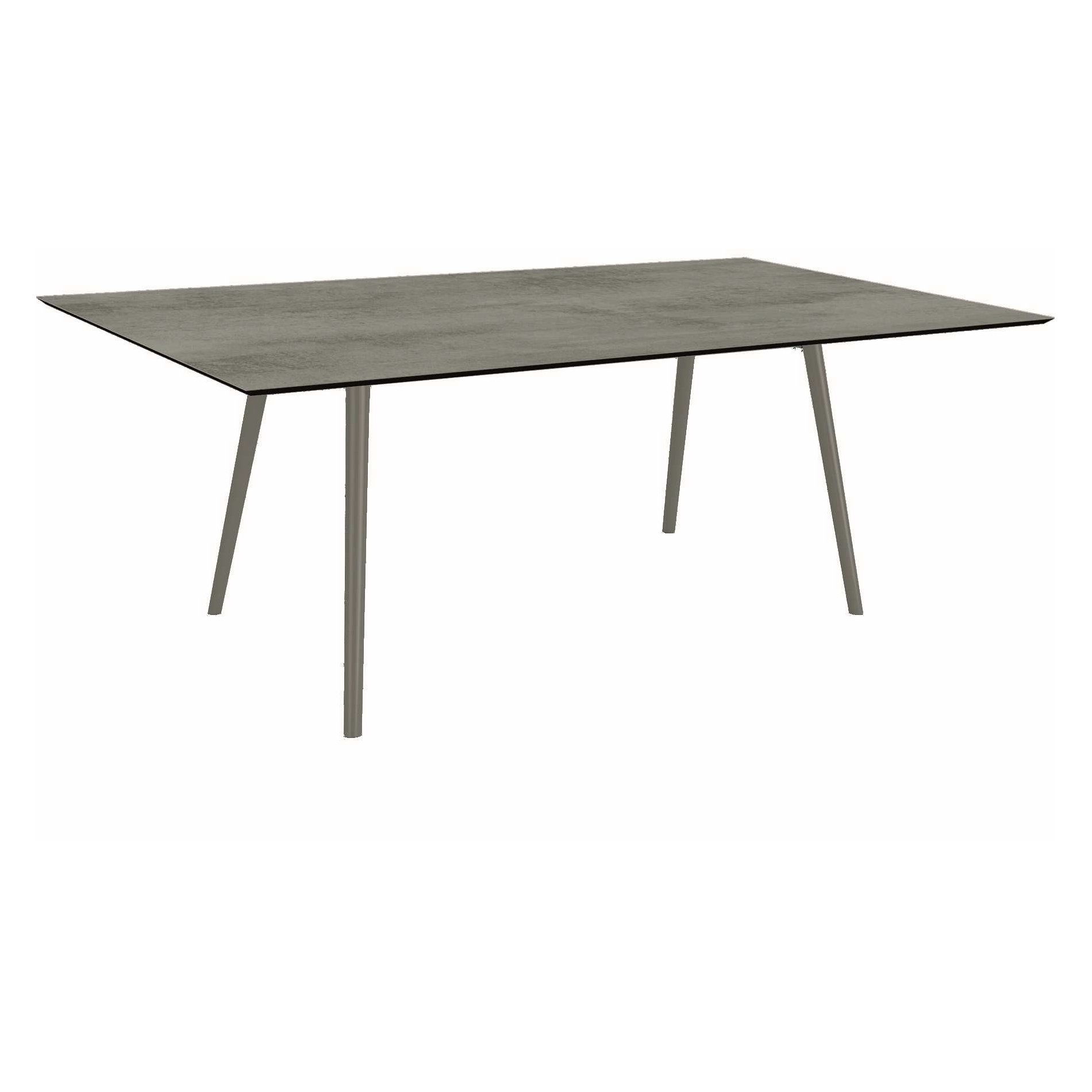 Stern Tisch "Interno", Größe 180x100cm, Alu graphit, Rundrohr, Tischplatte HPL Zement