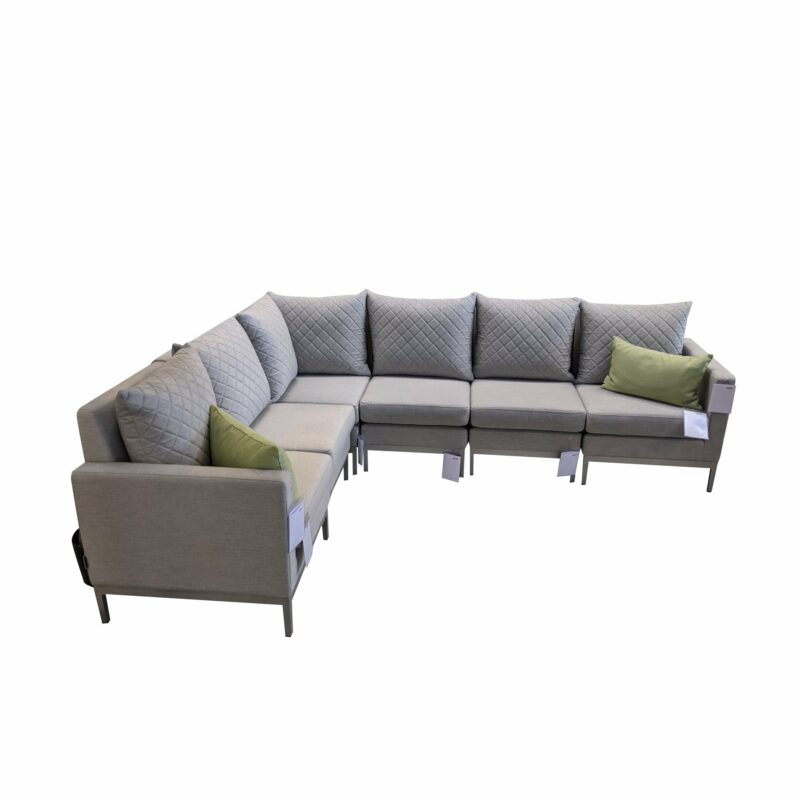 Kettler "Ego Modular Casual Dining" Loungegruppe, Gestell Aluminium silber, Polster hellgrau meliert (Dekokissen separat erhältlich)