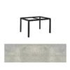 Jati&Kebon Gartentisch “Lugo“, Gestell Aluminium eisengrau, Tischplatte HPL Granit hellgrau, 130x80 cm