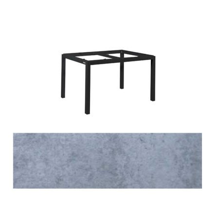Jati&Kebon Gartentisch “Lugo“, Gestell Aluminium eisengrau, Tischplatte HPL Zementgrau, 130x80 cm