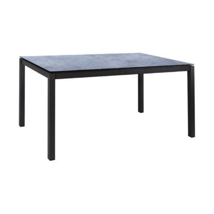 Jati&Kebon Gartentisch “Lugo“, Gestell Aluminium eisengrau, Tischplatte HPL Zementgrau, 160x90 cm