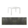 Jati&Kebon Gartentisch “Lugo“, Gestell Aluminium weiß, Tischplatte HPL Granit dunkelgrau, 130x80 cm