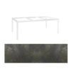Jati&Kebon Gartentisch “Lugo“, Gestell Aluminium weiß, Tischplatte HPL Granit dunkelgrau, 220x100 cm