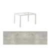 Jati&Kebon Gartentisch “Lugo“, Gestell Aluminium weiß, Tischplatte HPL Granit hellgrau, 130x80 cm