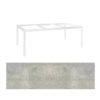 Jati&Kebon Gartentisch “Lugo“, Gestell Aluminium weiß, Tischplatte HPL Granit hellgrau, 220x100 cm