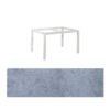 Jati&Kebon Gartentisch “Lugo“, Gestell Aluminium weiß, Tischplatte HPL Zementgrau, 130x80 cm