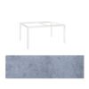 Jati&Kebon Gartentisch “Lugo“, Gestell Aluminium weiß, Tischplatte HPL Zementgrau, 160x90 cm