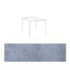 Jati&Kebon Gartentisch “Lugo“, Gestell Aluminium weiß, Tischplatte HPL Zementgrau, 90x90 cm