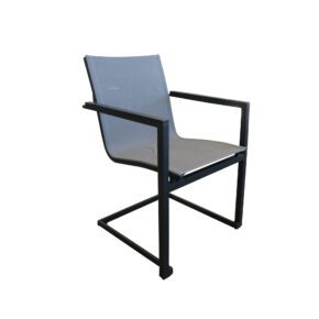 Home Islands Daiki Freischwinger, Gestell Edelstahl anthrazit, Textilgewebe silver black