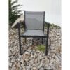 Home Islands Daiki Stapelsessel, Gestell Edelstahl anthrazit, Textilgewebe silver black