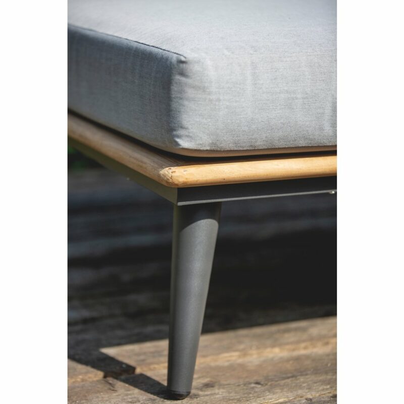Niehoff "Serra" Loungegruppe, Gestell Aluminium anthrazit mit Teakholzrahmen, Polster Outdoor-Gewebe Canvas Heather anthrazit