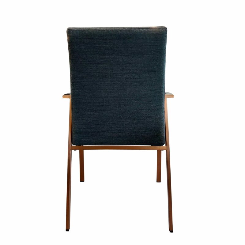 SIT Mobilia "Talisma Cobre" Stapelsessel, Gestell Edelstahl Kupfer verchromt, Sitzfläche Batyline® Eden black, gepolstert