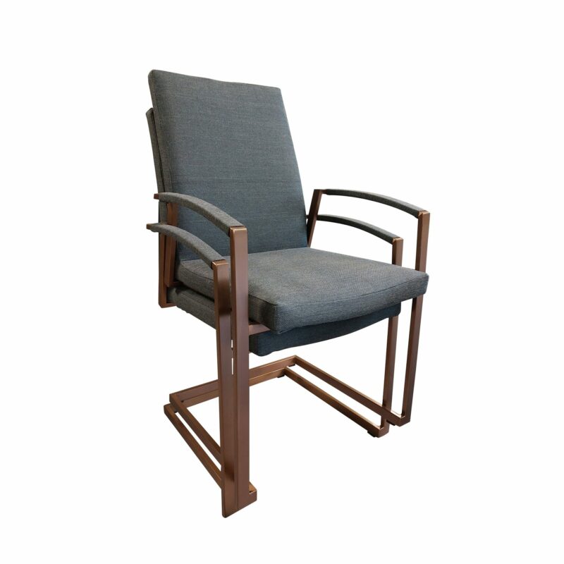 SIT Mobilia "Talisma Cobre" Freischwinger hoch, Gestell Edelstahl Kupfer verchromt, Sitzfläche Batyline® Eden black gepolstert