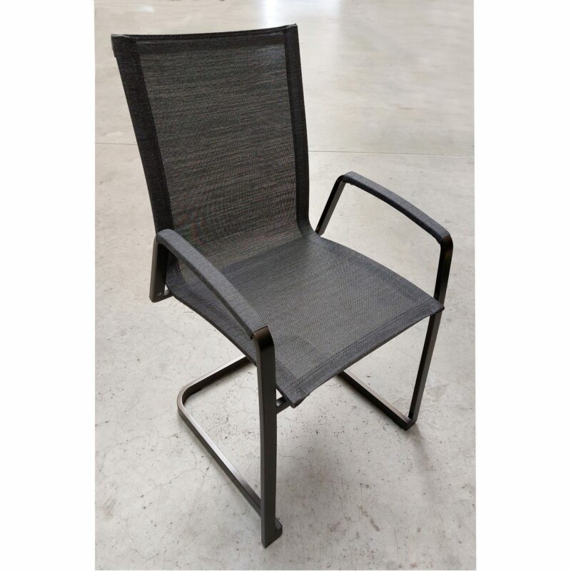 SIT Mobilia "Tinto Preto" Freischwinger hoch, Gestell Edelstahl schwarz verchromt, Sitzfläche Batyline® Eden black