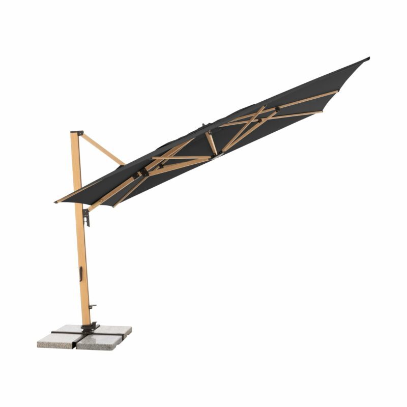 Doppler "Alu Wood Pendel XL LED Ultra" Ampelschirm 400x300 cm, Farbe 840 Anthrazit