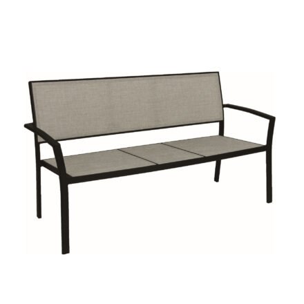 Stern "Allround" Bank, Gestell Aluminium schwarz matt, Sitzfläche Textilgewebe Leinen grau