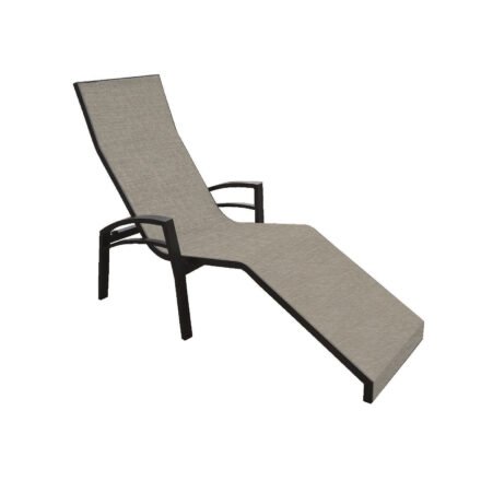Stern "Balance" Relaxliege, Gestell Aluminium schwarz matt, Liegefläche Textilgewebe Leinen grau