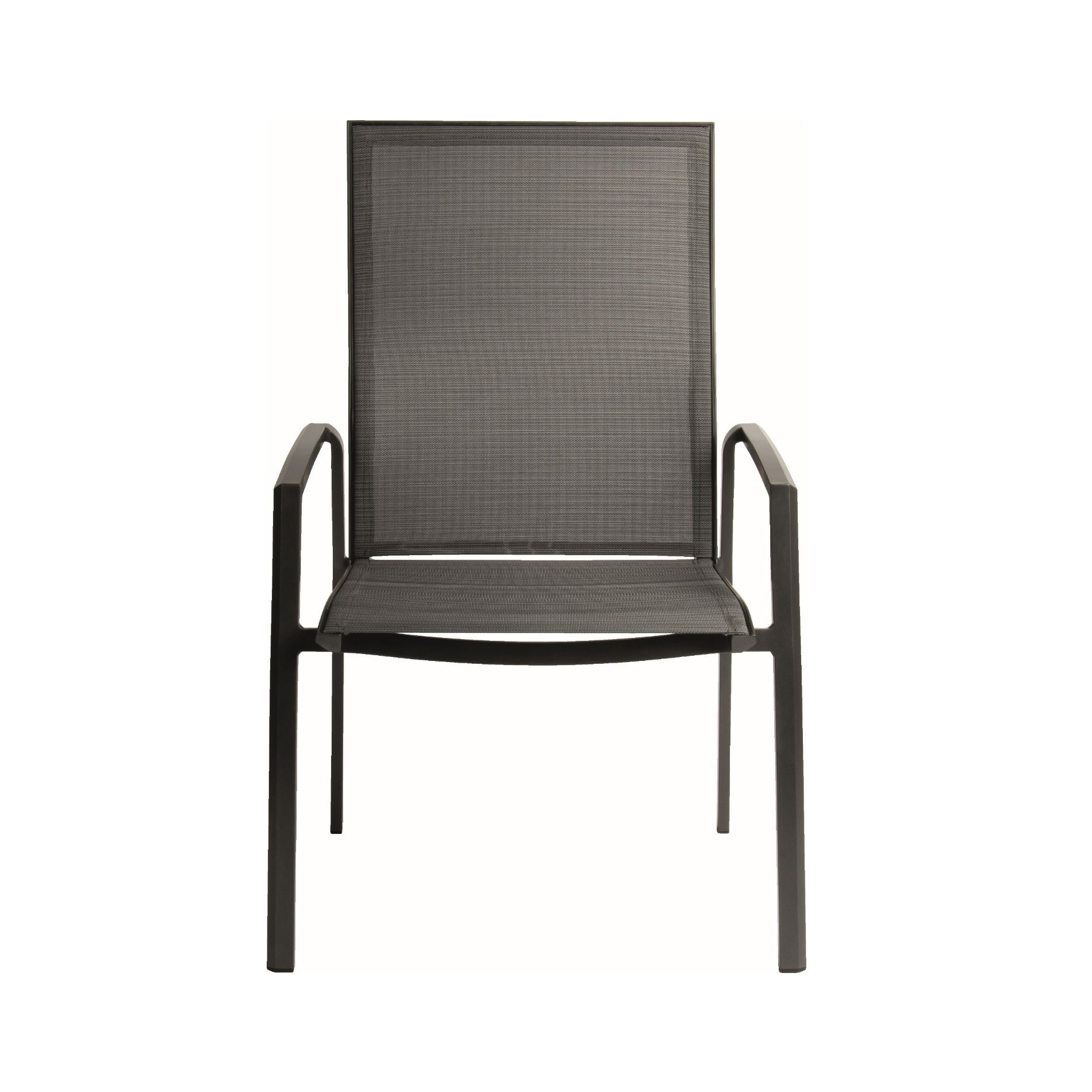 Stern "Kari+" Stapelsessel, Gestell Aluminium anthrazit, Sitzfläche Textilgewebe karbon