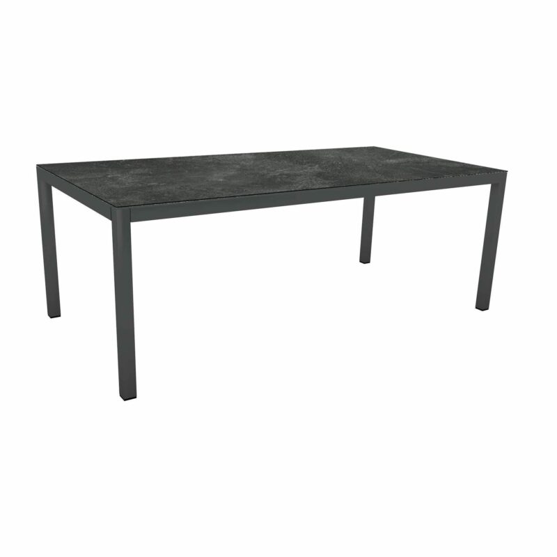 Stern Tischsystem, Gestell Aluminium anthrazit, Tischplatte HPL Slate, Größe: 200x100 cm