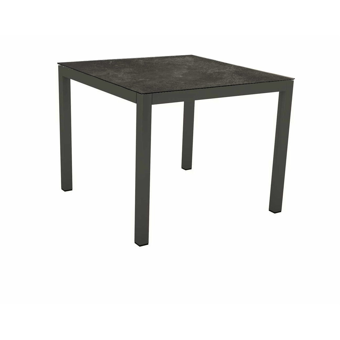 Stern Tischsystem, Gestell Aluminium anthrazit, Tischplatte HPL Slate, Größe: 90X90 cm
