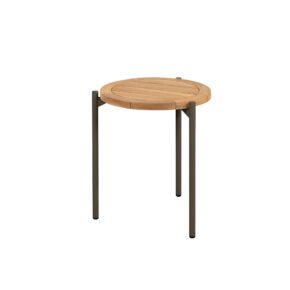 4Seasons Outdoor "Yoga" Beistelltisch, Gestell Aluminium terre, Tischplatte Premium Teak