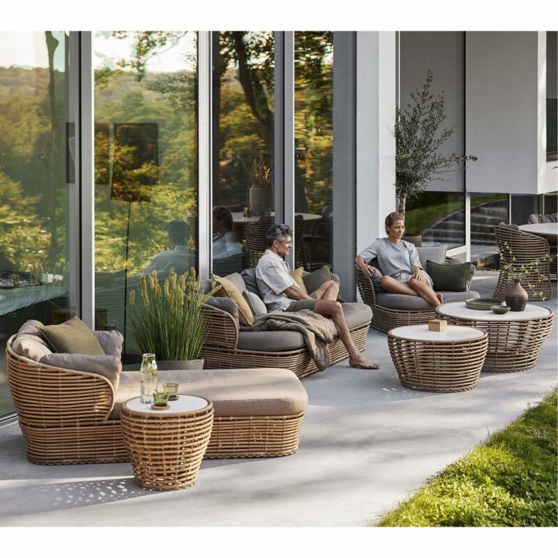 Cane-line "Basket" Loungeserie, Geflecht natural, AirTouch-Kissen taupe