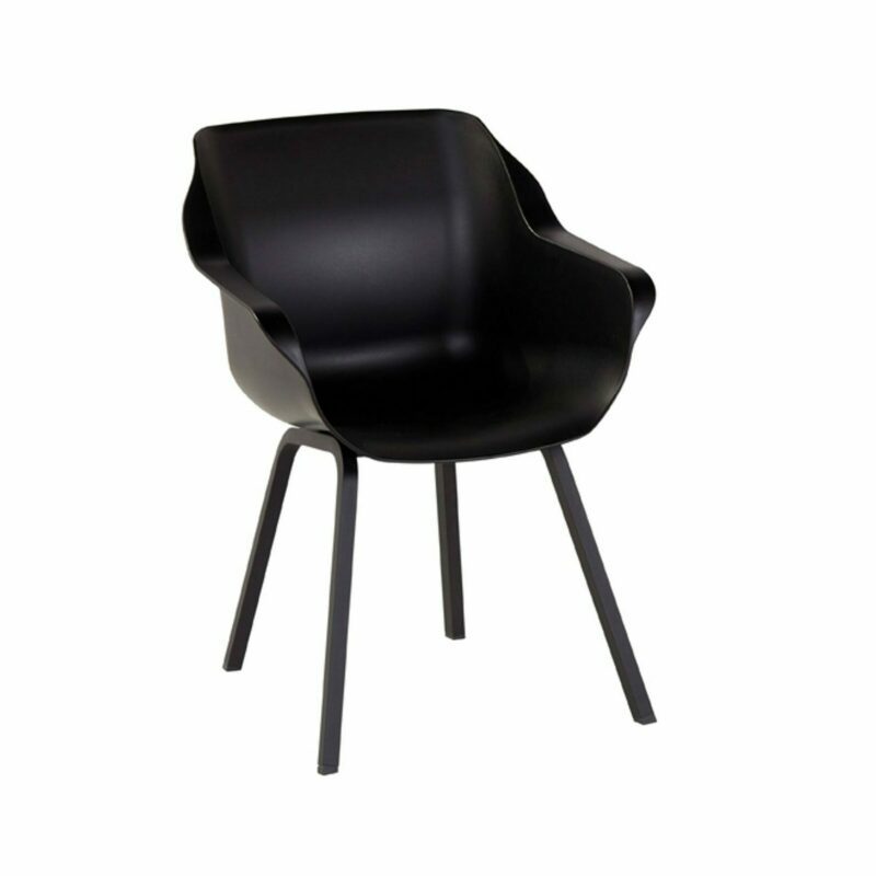 Hartman "Sophie Green Valley Element ECO" Stapelsessel, Aluminium schwarz, Sitzschale Kunststoff ECO schwarz