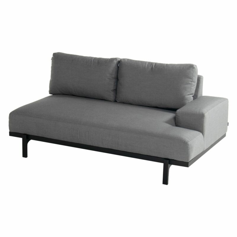 Hartman "Lucas" Lounge Seitenteil links, Alu schwarz, Sunbrella mid grey quick dry