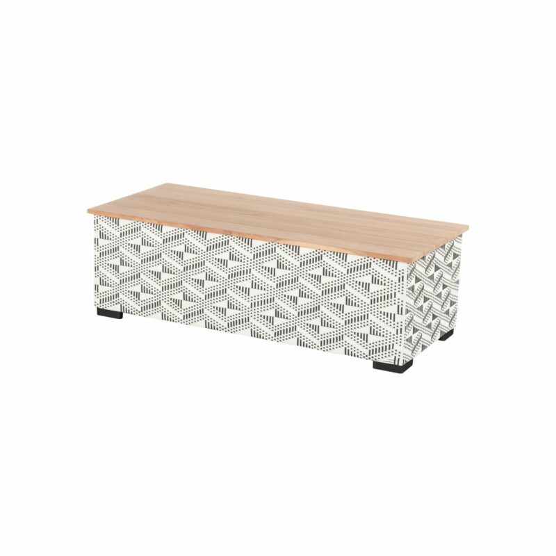 Hartman "Maledivens" Loungetisch, Untergestell Alu, Kunststoffgeflecht schwarz-weiß, Tischplatte Teak