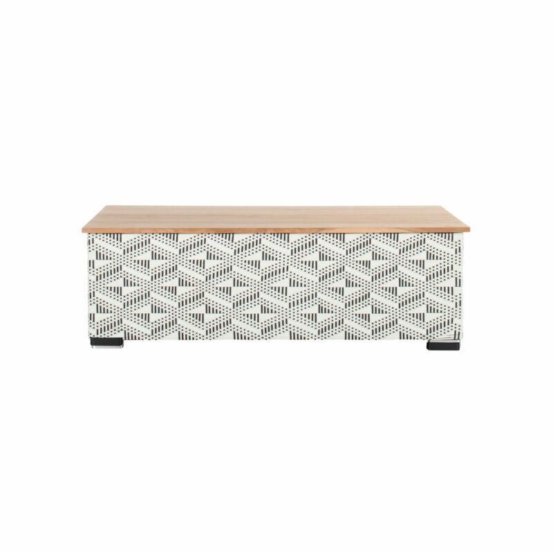 Hartman "Maledives" Loungetisch, Untergestell Alu, Kunststoffgeflecht schwarz-weiß, Tischplatte Teak