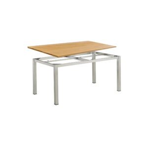 Kettler "Cubic" Tisch 140x70 cm, Gestell Edelstahl, Tischplatte Teak
